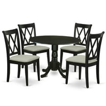 East West Furniture Dining Room Set Black, DLCL5-BLK-C