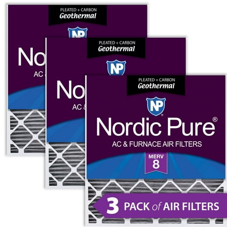 

30x32x2 Geothermal MERV 8 Pleated Plus Carbon AC Furnace Filters 3 Pack