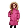 thumbnail image 2 of newwalpole Girls Long Puffer Coat Fuzzy Hooded Puffer Jacket Kids Heavyweight Warm Insulated Parka Outerwear Winter Snow Coats Hot Pink for Size 3-4 Years, 2 of 5