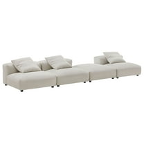 4 pcs Modular Sofa Sectional, Brown, Fabric, Living Room Lounge Cafe Lobby Hospitality Restaurant, Modern Contemporary, HB37427