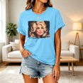 thumbnail image 5 of Womens Dolly Country Music Legend Shirts Vintage Graphic Shirt Casual Crewneck Tee Short Sleeve Retro Loose Fit T Shirts Top, 5 of 5