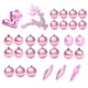 thumbnail image 1 of Bewildely 30 pack/lote decoraciones para árboles de Navidad juego de adornos versátiles para una impresionante exhibición de árboles de Kits de decoración para fiestas rosa, 1 of 6