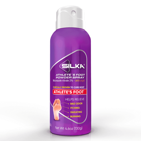 Silka Athlete's Foot Antifungal Spray – Miconazole 2% for Itch, Odor, Sweat Relief, 4.6 oz (1 Pack)