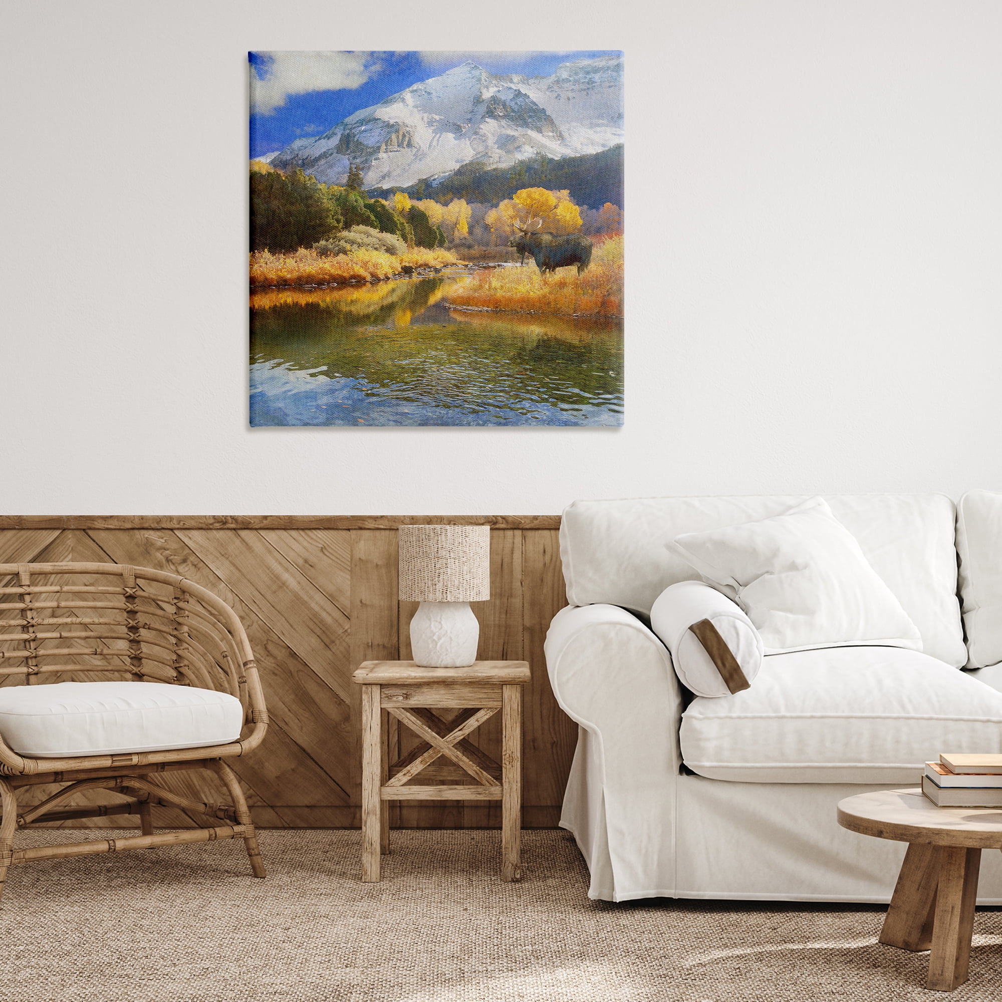 Stupell Industries Moose on Dolores River Landscape & Nature Photography Wrapped Canvas Art Print Wall Art, 36 x 36