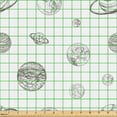 thumbnail image 2 of Ambesonne Galaxy Fabric by the Yard Upholstery, Astronomy Planets Sketching, 10 Yards, White and Pale Taupe, 2 of 5