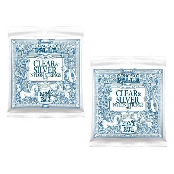 Ernie Ball Ernesto Palla Clear & Silver Classical Nylon Strings, Lot/2, P02403^2
