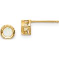 thumbnail image 1 of 14K Yellow Gold 4mm Round Bezel October/Opal Post Earrings (4 X 4) Made In India xbe10, 1 of 5