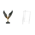 thumbnail image 1 of Estatua de la casa,Estatua de ala hecha a mano,artesanía de resina para cafetería,Mesita de noche,Mesa auxiliar de acrílico transparente,mesa auxiliar transparente de 2 niveles,Mesa pequeña, 1 of 8
