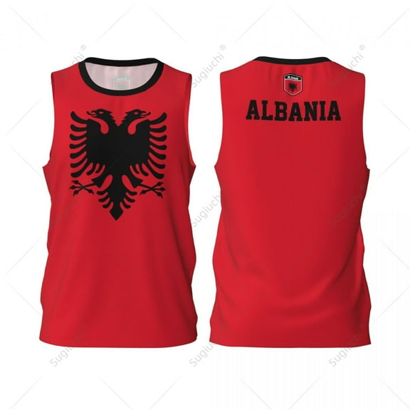 Albania Flag Men Basketball Sports Jersey Running Fitness Multifunction Sleeveless tshirt Exclusive Custom Name Nunber