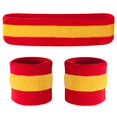 thumbnail image 1 of Suddora Juego de bandas para el sudor a rayas que absorben la humedad 2 pulseras y 1 diadema Bandas para el sudor atléticas transpirables para disfraces deportivos y cosplay Bandas a juego para usar c, 1 of 1