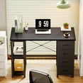 thumbnail image 6 of Casacomoda Computer Desk with Drawers & Storage Shelves, 40 Inch Corner Desk for Home Office Bedroom, Small Teen PC Desks with Fabric Drawer, Black, 6 of 9