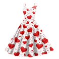 thumbnail image 2 of LWavelet 2026 Valentine's Heart Dress, Women's Love Rose Print Sleeveless A Line Flowy Sundresses Red 2XL, 2 of 4