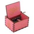 thumbnail image 2 of Caja de música con manivela, minicaja de música portátil de madera con manivela grabada a mano, estilo Vintage, rosa, regalo para cumpleaños, 2 of 14
