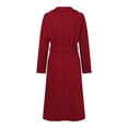 thumbnail image 5 of Women Long Winter Wool Coat Lapel DoubleBreasted Trench Over Coat with Belt Raglan Sleeve Business Long Wool Overcoat, 5 of 5