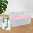 thumbnail image 3 of Xuanheng Nail Art Storage Box Clear with Compartments for Nail Drill Tool Nail Rhinestone pink, 3 of 8