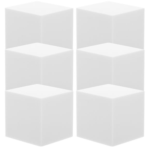 PAMINGONO 6Pcs Foam Cube for Diy Craft Model Decoration Smooth Square 5.00X5.00X5.00in