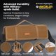 thumbnail image 4 of AKOZLIN Funda para rollo de cuchillo de cocinero con 10 ranuras y 1 bolsillo grande con cremallera de lona encerada, port&aacute;til con correa ajustable y 30 protectores de cuchillo, negro (Marr&, 4 of 8