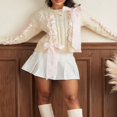 thumbnail image 2 of Chandail à Ruban pour Femmes Col Rond Doux Tricot Manches Longues Blouses Mignonnes Nœud 3D Pull Tricoté pour Adolescentes Mode Décontractée pour Printemps Automne Hiver, 2 of 9