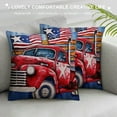 thumbnail image 3 of Fenyluxe 4th of July Decor Throw Pillow Covers Independence Day Memorial Day American Flag Stars and Stripes Truck Patriotic Freedom Quotes Cushion Case, 3 of 5