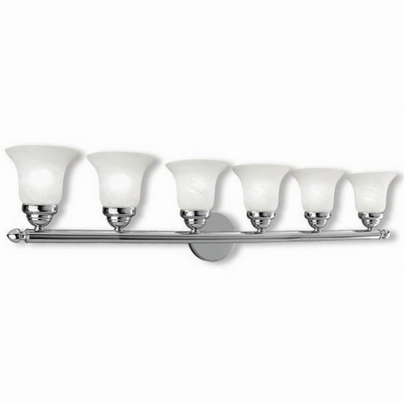 6 Light Bathroom Light in Traditional Style 48 inches Wide By 8 inches High-Polished Chrome Finish Bailey Street Home 218-Bel-1653384