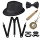 thumbnail image 2 of Conjunto de corbata y puros con correa de sombrero de espiga de lana para fiesta de graduación de hombre de los años 20, 2 of 5