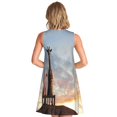 thumbnail image 2 of Bixox Elephant Giraffe Print Women's Sleeveless A-Line Dress with Pockets, Casual Knee-Length Tank Dress for Summer-Small, 2 of 7