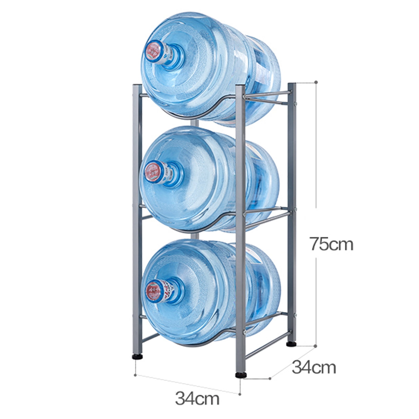 Private Jungle 3-Tier Water Rack Stainless Steel Heavy Duty Water Cooler Jug Rack Storage Organizer for 5-Gallon Water Bottles