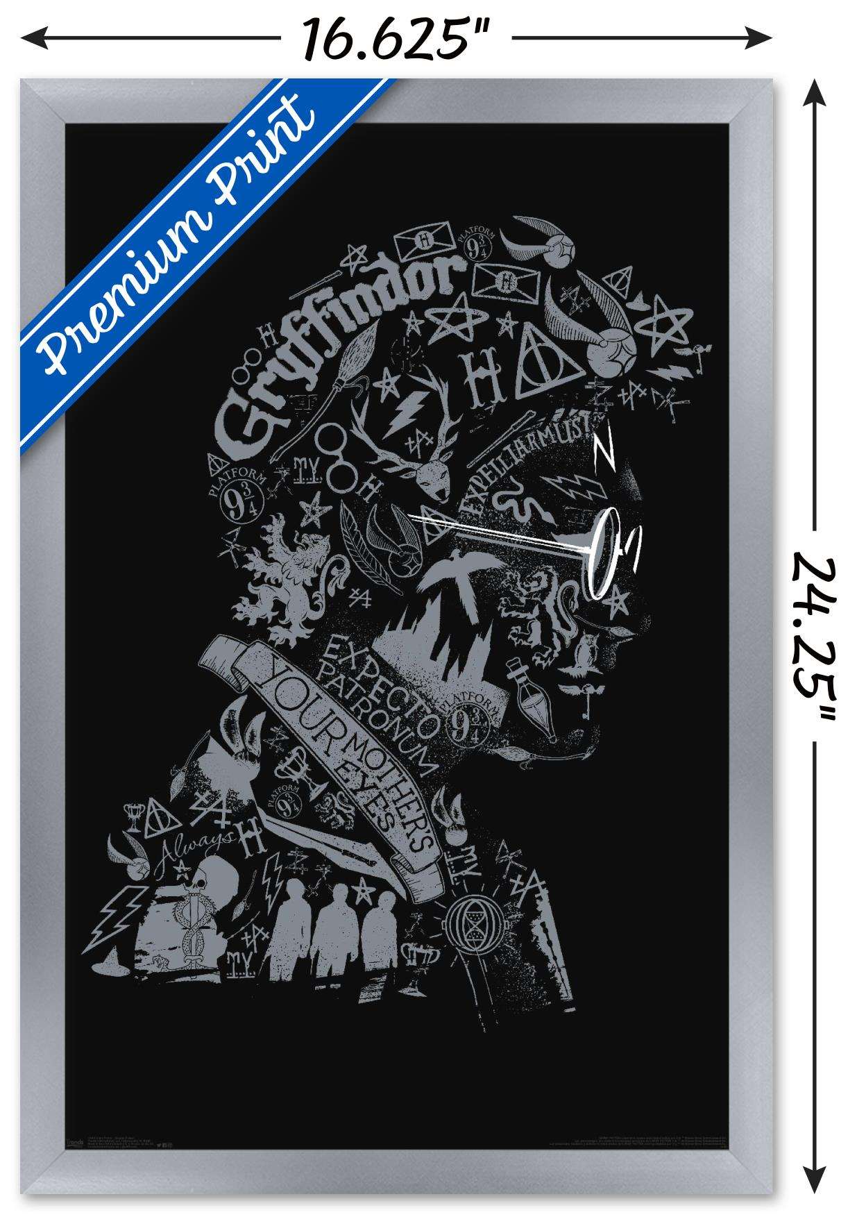 The Wizarding World: Harry Potter - Text Graphic of Harry Potter Wall Poster, 14.725" x 22.375", Framed