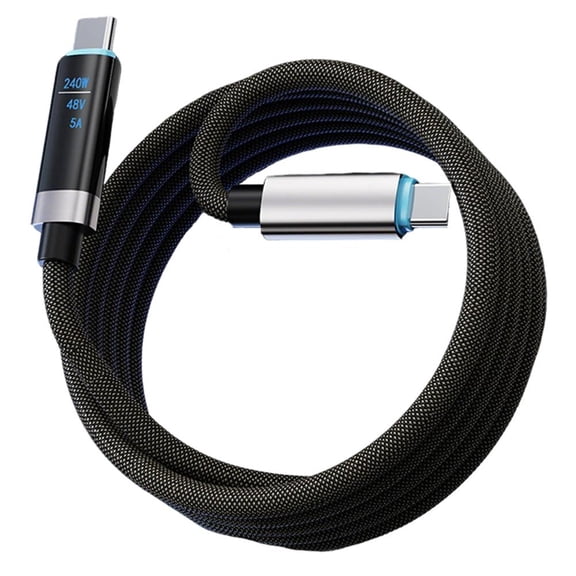240W USB C to USB C Cable, 1.8m Fast Charging Type-C Charger Cord Braided