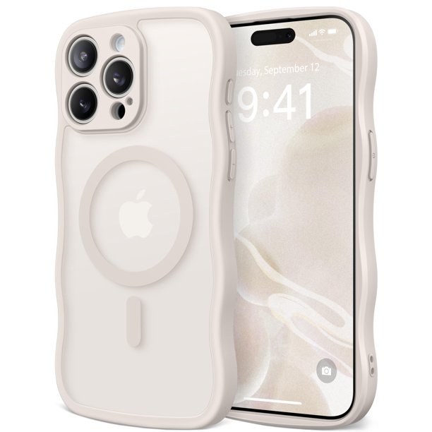 Funda de teléfono CAPRARO Cute para iPhone 15 Pro Max, color piedra