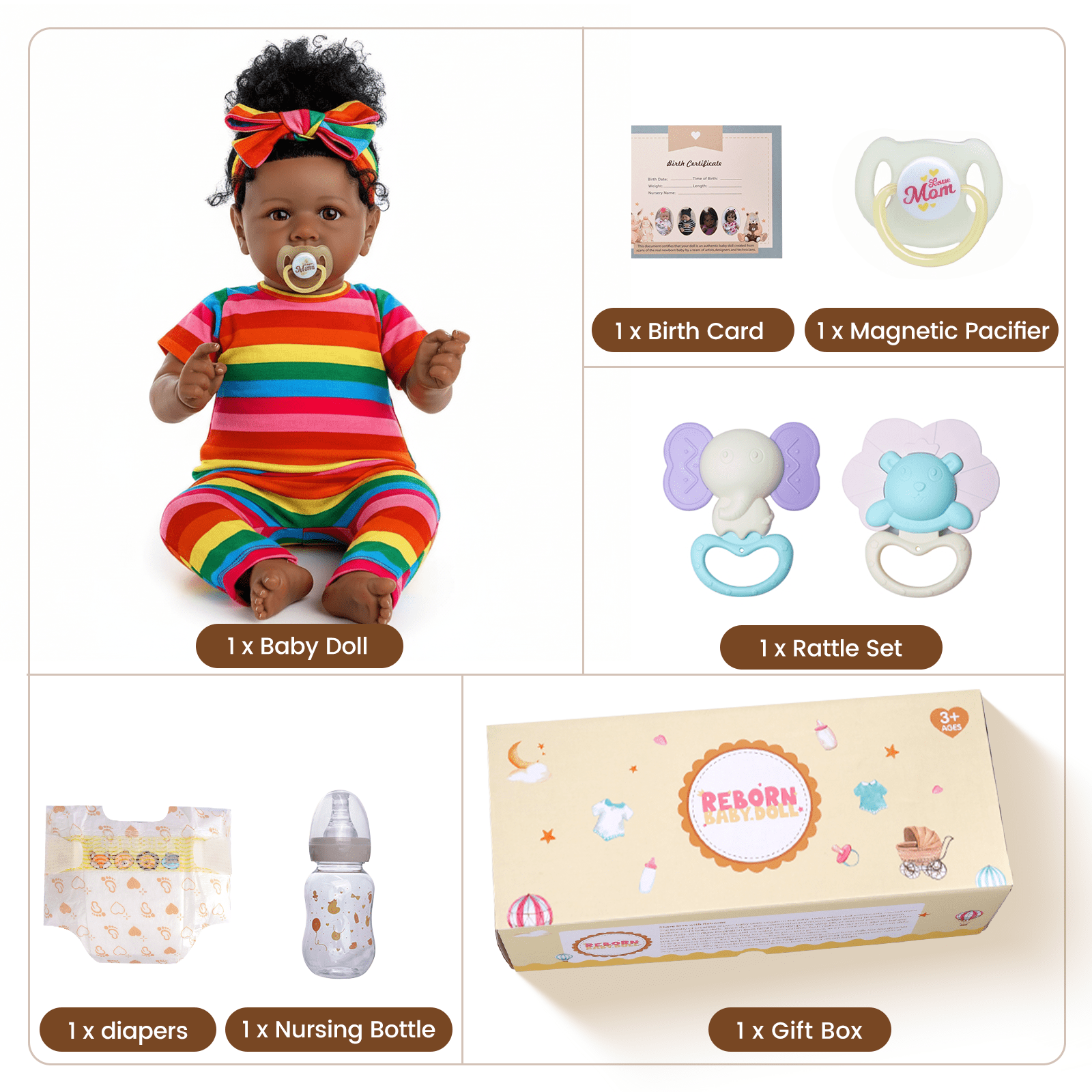 RSG Lifelike Reborn Baby Dolls 22 inch Baby Dolls Soft Cloth Body Real Life Baby Dolls with Gift Box for Kids Age 3+