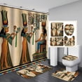 thumbnail image 1 of Juego de cortinas de ducha con jeroglíficos egipcios, 4 unidades, 1 of 2