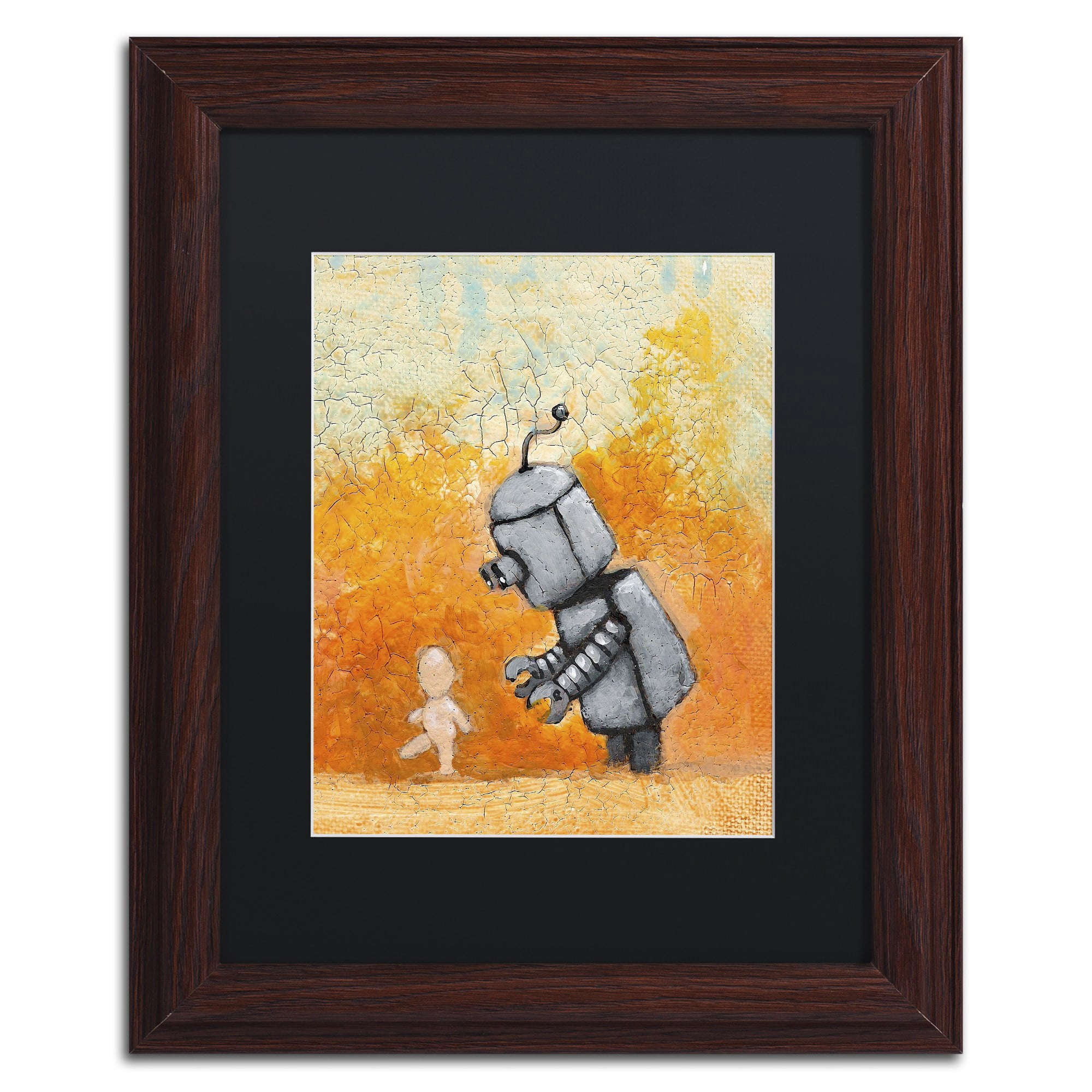 Trademark Fine Art 'Caretaker' Canvas Art by Craig Snodgrass, Black Matte, Wood Frame
