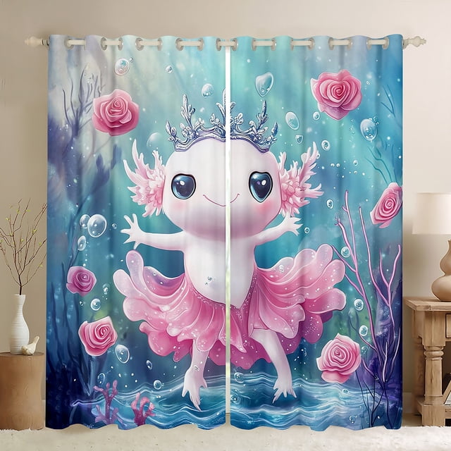 Erosebridal Girls Axolotl Curtains and Drapes (42x90), Luxury