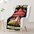 thumbnail image 2 of Kids Blanket for Boys Girls, 50 x 40 Inches Mushroom Blanket for Children, Just A Girl Who Loves Mushrooms, Black Soft Lightweight Flannel Throw Blanket for Bed, Living Room Couch Sofa Office, 2 of 6