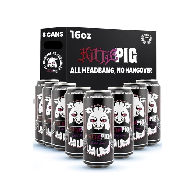 Cerveza sin alcohol KITTIEPIG Brutal Berry Blonde 473 ml, paquete de 8