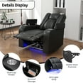 thumbnail image 6 of Bonzy Home Electric Power Recliner Chair, Breathable Leather, LED Light, USB Ports, Cup Holders, Hidden Storage, Home Theater Seating, 6 of 8