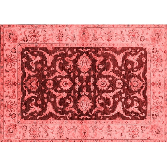 Ahgly Company Indoor Rectangle Oriental Red Traditional Area Rugs, 5' x 7'