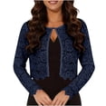 thumbnail image 2 of Summer Cardigans for Women Lace Long Sleeve Hollow Out Crochet Cardigans Boho Floral Spring Breathable Lace Crochet Knit Kimono Blue XL, 2 of 6