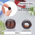 thumbnail image 2 of 200Pcs Brown Wood Beads 11.5x11mm Large Hole Wood Beads Natural Dyed Brown Wooden Beads Barrel Wooden Beads Wooden Spacer Beads with 5mm Hole for DIY Craft Jewelry Making, 2 of 5