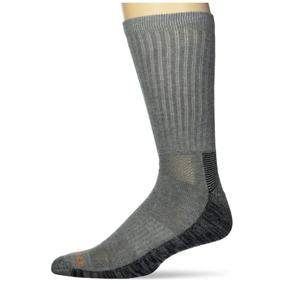 Merrell Men's and Women's Durable Everyday Work Crew Socks - Unisex 6 Pair Pack - Arch Support and Anti-Odor Cotton