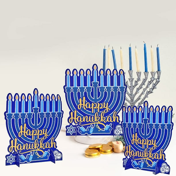 Happy Hanukkah Supplies Hanukkah Centerpiece Table Decorations Chanukkah Paper Table Toppers