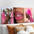 thumbnail image 2 of Black Girl Canvas Wall Art Pink African American Black Woman Wall Decor Fashion Abstract Black women Aesthetic Poster Prints for Living Room Bedroom Bathroom Unframed, 2 of 6