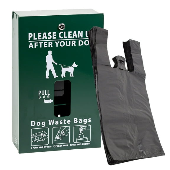 Starter Dog Waste Station / EZ-Tie Hanging Bag System (Green)