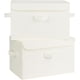 thumbnail image 1 of Cajas Almacenaje con Tapa, Paquete de 2 Cajas para Estantes, Cajas de Tela para Armario, Cajas Organizadoras con Tapa, Cajas Decorativas, Blanco, 1 of 4