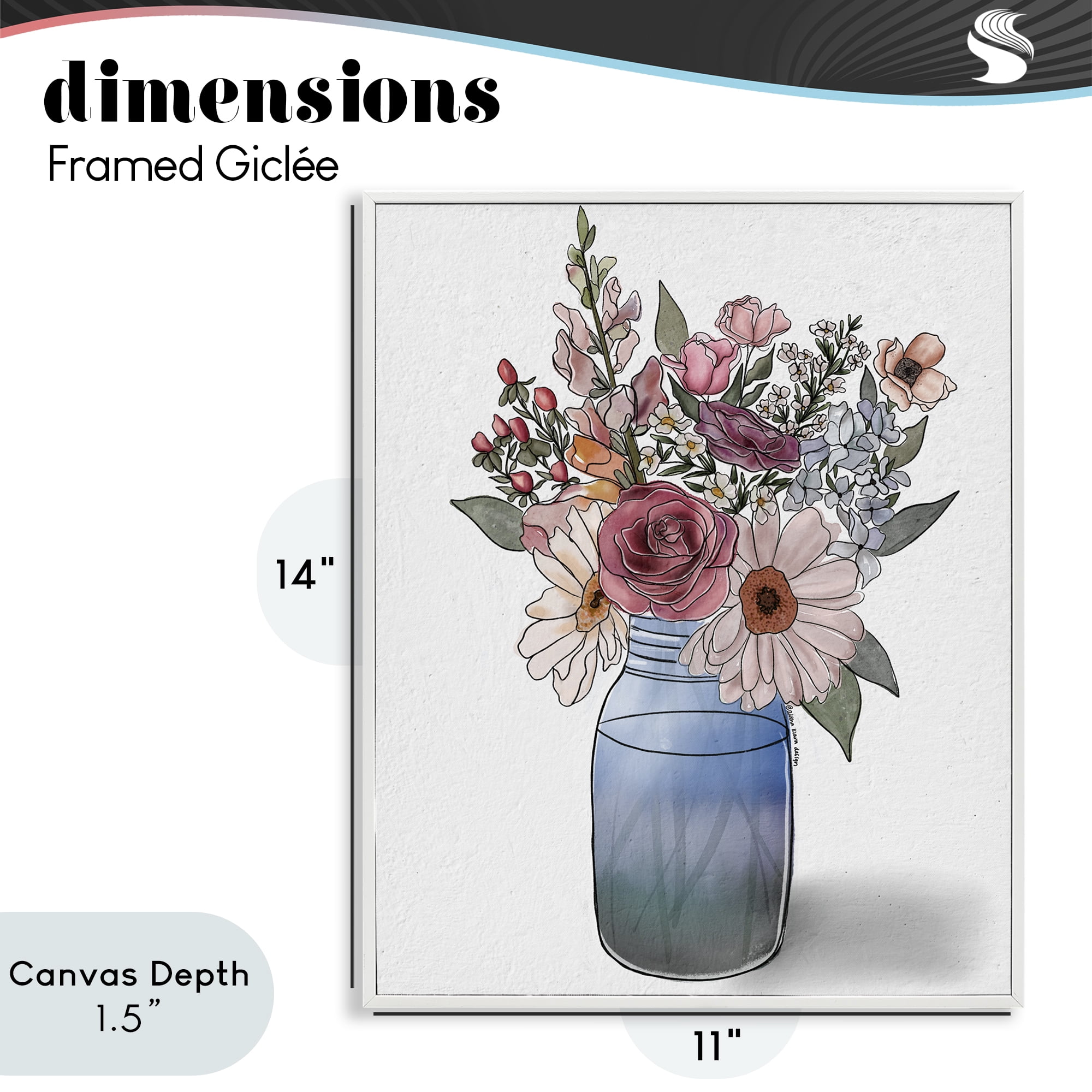 Stupell Industries Farmer's Market Vase White Framed Giclee Art, design by Alisha Kiara Design