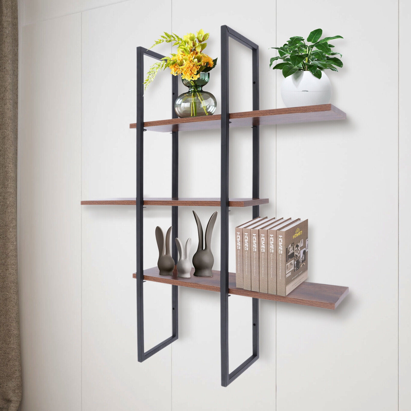 TFCFL 3 Layers Floating Shelf Wall Mounted Shelf 3 Tiers Industrial tfcfl-3-layers-floating-shelf-wall-mounted-shelf-3-tiers-industrial