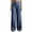 Navy, variant on KIHOUT Womens High Waisted Wide Leg Pants Vintage Corduroy Elastic Back Casual Loose Fit Straight Trousers with Pockets Solid Color