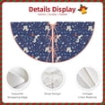 thumbnail image 4 of Daiia Squirrel Flower Drawing Merry Christmas Tree Skirt , Xmas Large Lace-up Tree Skirt, Santa Snowflakes Rustic Home Decorations New Year Party Farmhouse Decor-36", 4 of 7