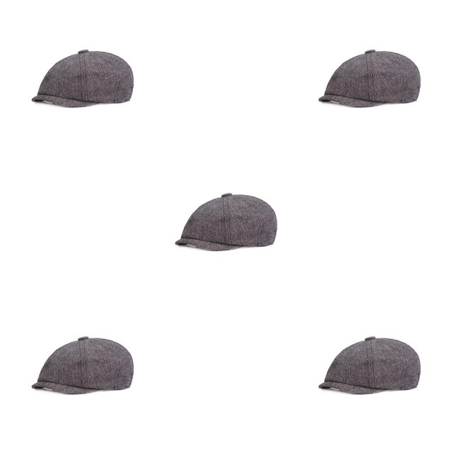 Maytalsory Cotton Polyester Men Flat Cap Reusable Stylish Fashionable Solid Color Adjustable Breathable Gentleman Hat Berets Gift Light Grey 5Set